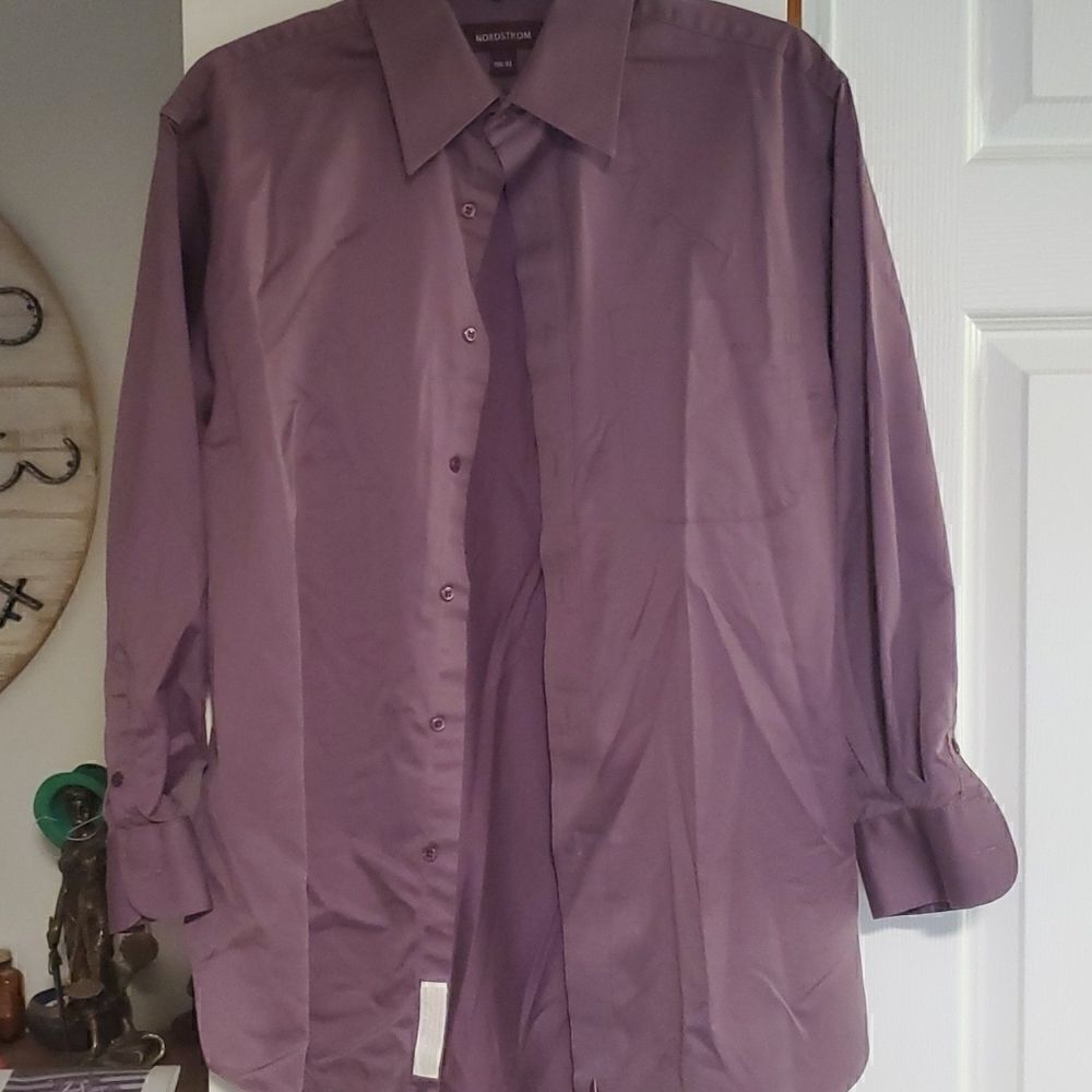 Nordstrom men's button down dress shirt eggplant